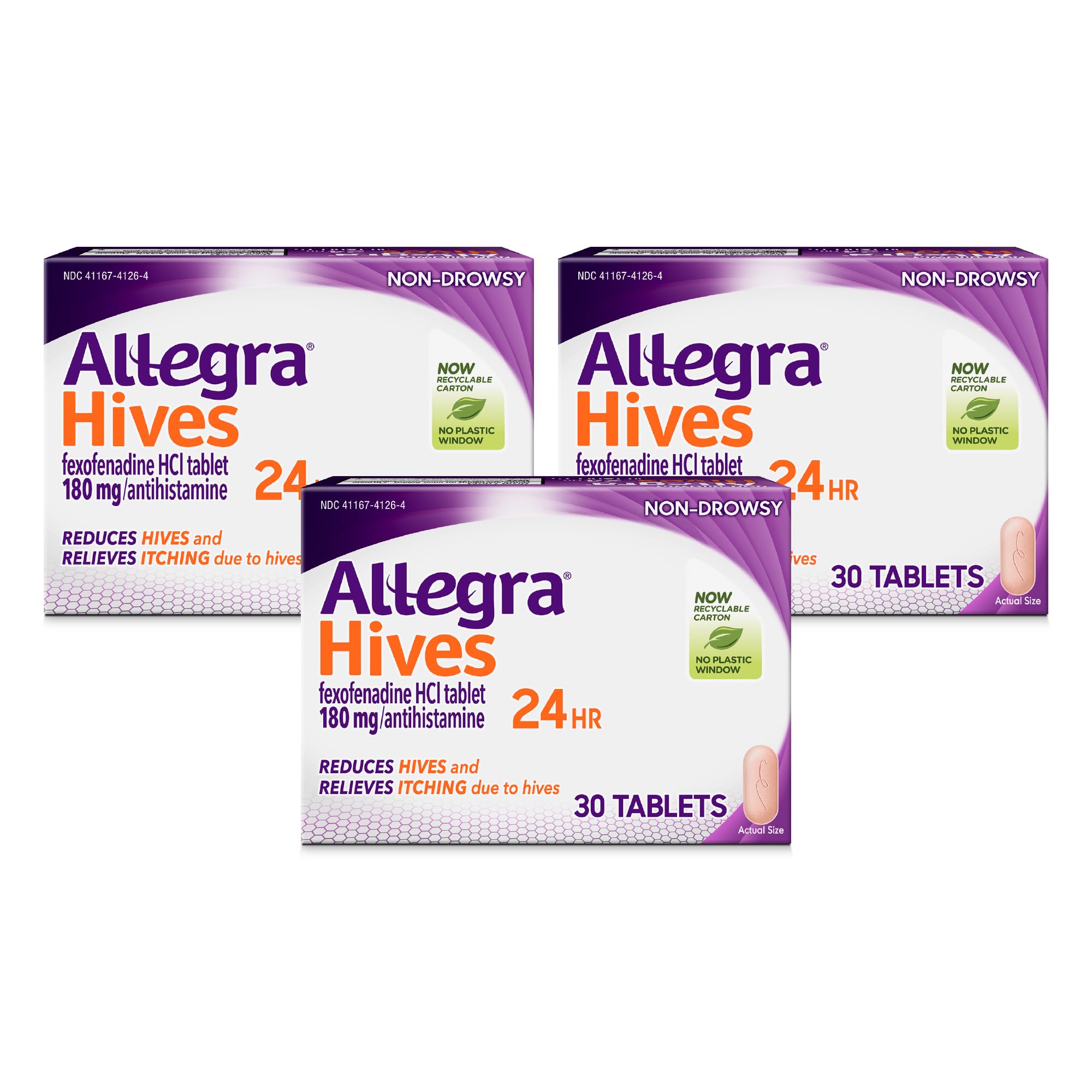 Allegra Hives Antihistamine 24-Hour Tablets 3-pack