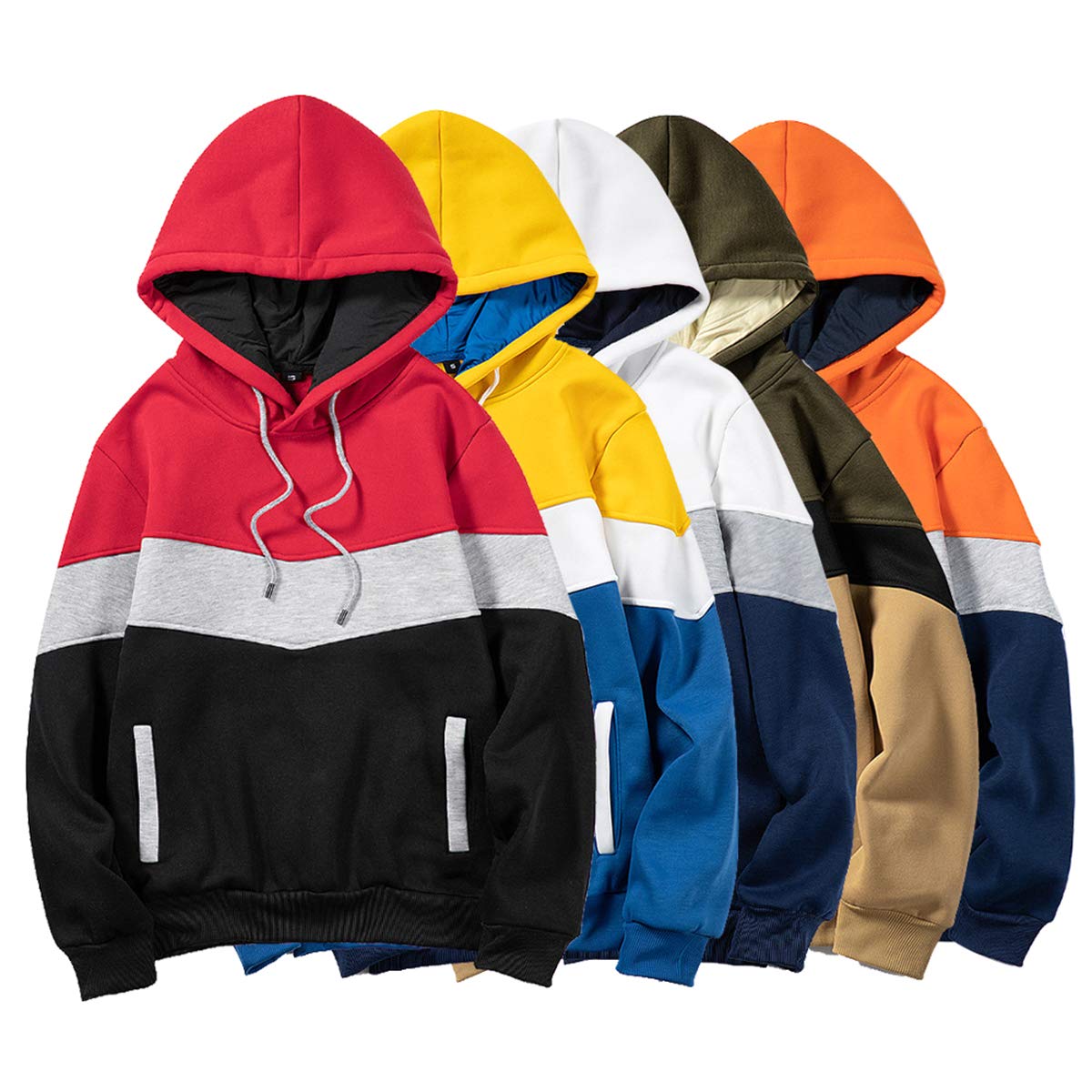 Huazhu Sudadera con capucha y cordón para hombre, estilo casual, con capucha, con bolsillo