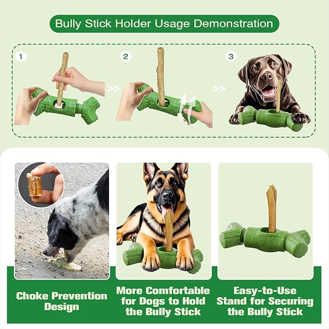 KADTC All in ONE Size: XXL 2 in 1 Dog Bully Stick Holder and Durable Indestructible Tough Chew Toy for Large/Extra-Large Dogs Aggressive Chewers