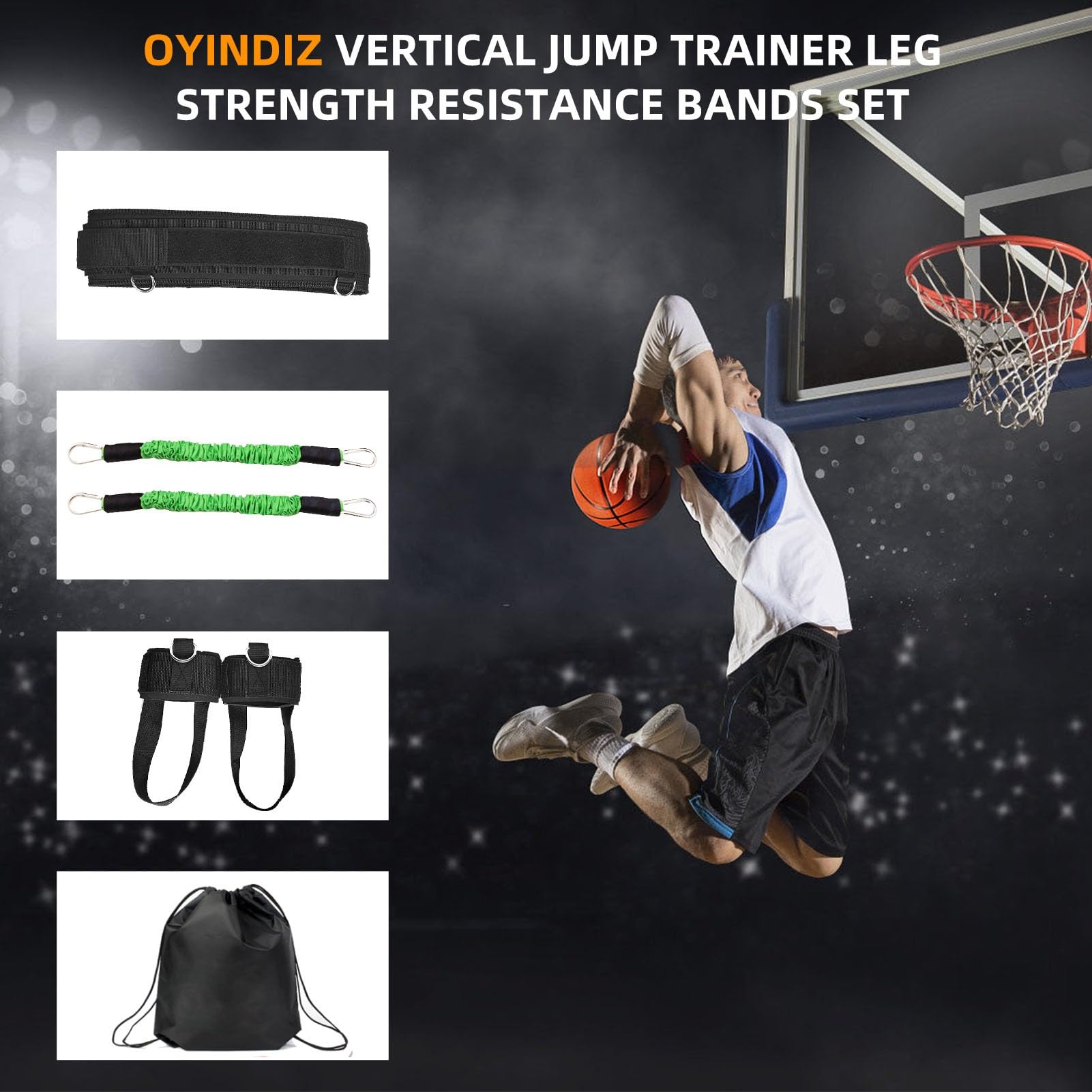 Entrenador de salto vertical, juego de bandas de resistencia para piernas, entrenamiento de fuerza, agilidad, potencia, baloncesto, voleibol, fútbol, tenis, voleibol, equipo de entrenamiento