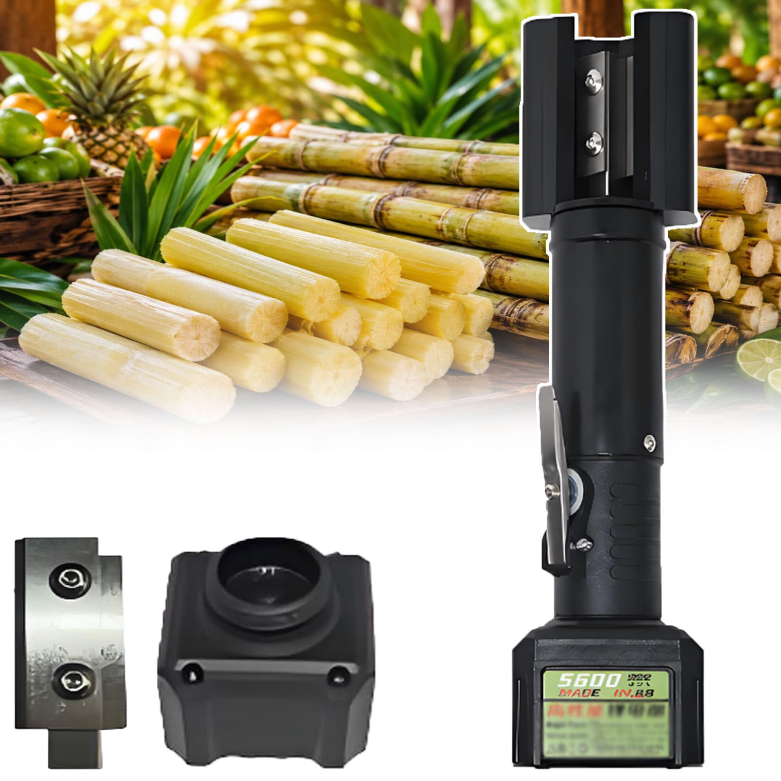 smafoseedding Electric Sugarcane Scraping Machine, Automatic Sugarcane Peeler, Cordless Coconut Peeling Machine With 7500rpm Speed, 125w Motor For Street Vendors And Wet Markets 1electricity+1blade