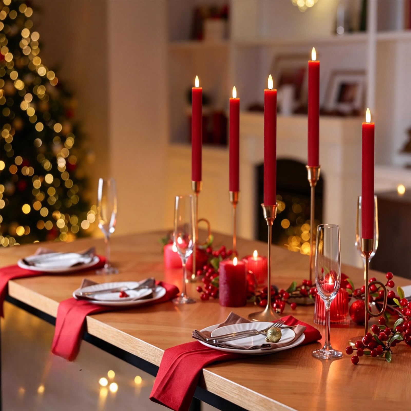Amazon.com: Wondise Flameless Taper Candles with Timer, 6 Pack