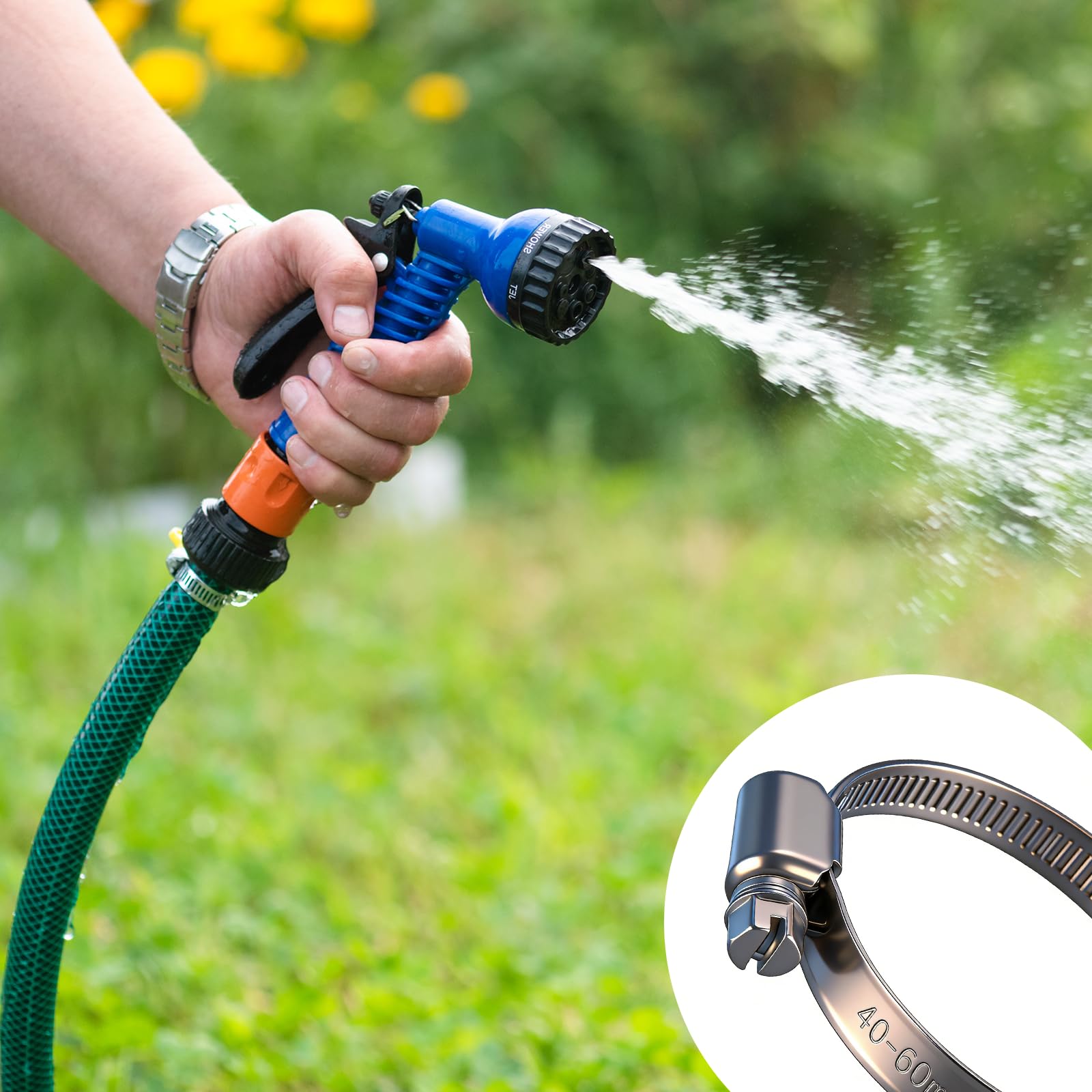 4 Pezzi Fascette Stringitubo 70-90mm in Acciaio Inossidabile A2 V2A 304,Regolabili Morsetti per Tubi,Tenuta Ermetica per Tubi dell'acqua,Giardino