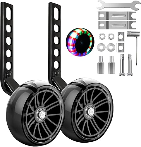 Ruedas de entrenamiento, ruedas de entrenamiento más anchas para niños de 12, 14, 16, 18, 20 pulgadas, velocidad única y velocidad variable,