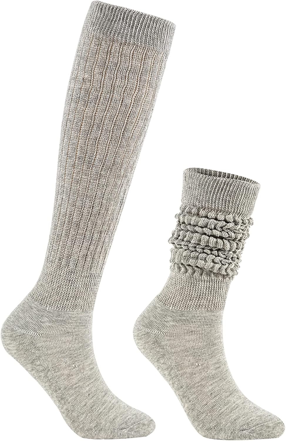 Century Star Knee High Slouch Socks for Women - 80s 90s Scrunch Socks Soft Leg Warmers Stacked Boot Socks Holiday Daily