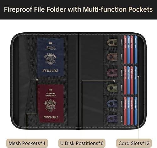 Miniatura 3 de ENGPOW Carpeta de archivos expandible con bolsillos multifunción, organizador de archivos ignífugo, organizador de documentos de acordeón con