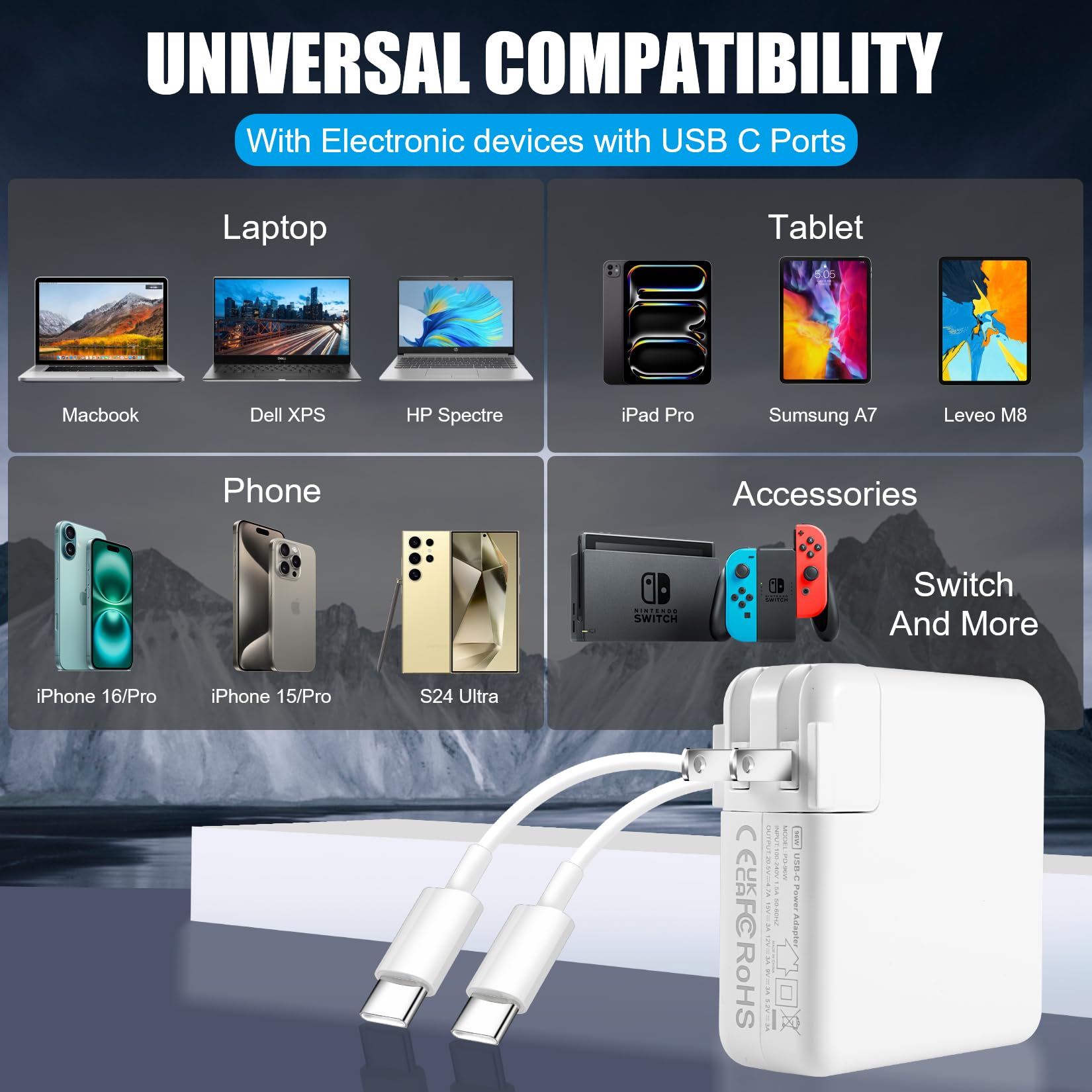 Kleine Laptop Oplader Met LED Indicator Cargador USB C De 30 W Para IPad Pro 13, 12.9, 11 Pulgadas 2024 2023 2022 2021 2020 2019 M4 M2 M1, IPad Air 5 4, M3 M2, Mini 6, A17 Macbook Pro 13 2019