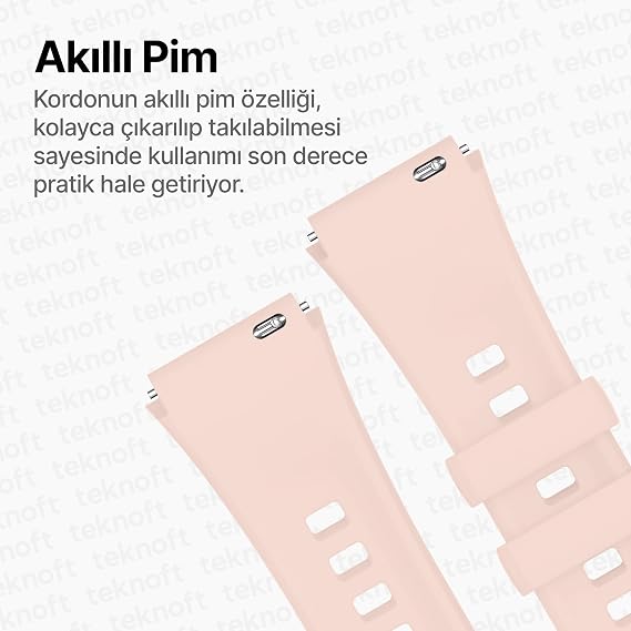 Teknoft 18mm ile Uyumlu Saatler için Kristal Desenli Yumuşak Silikon Kordon HUAWEI Watch (GT5 Pro 42mm/GT5 41mm/GT4 41mm)