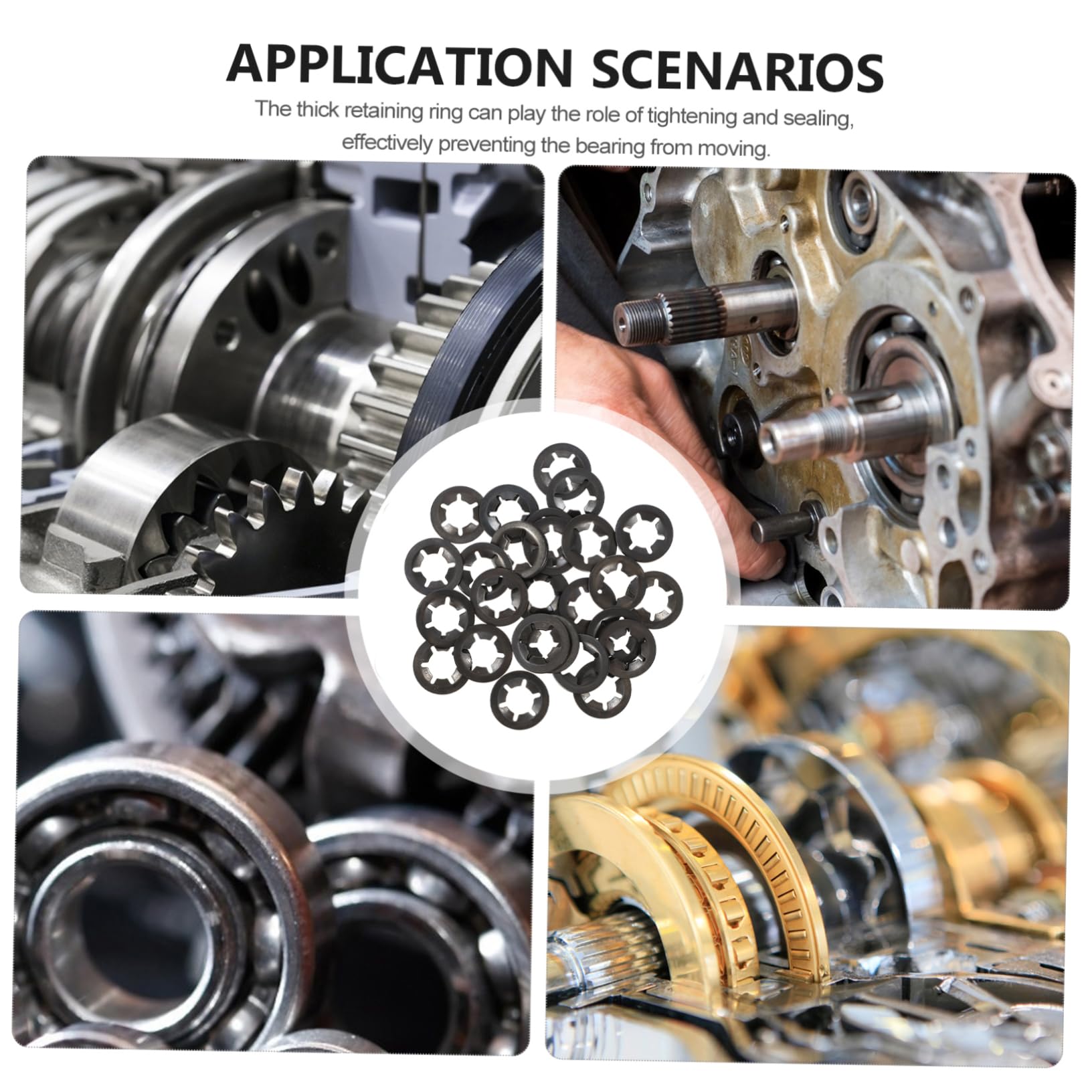 KICHOUSE 210pcs Carbon Steel Internal Tooth Lock Washers Speeds Clips Washers Set Bearing Clamp Retaining Ring