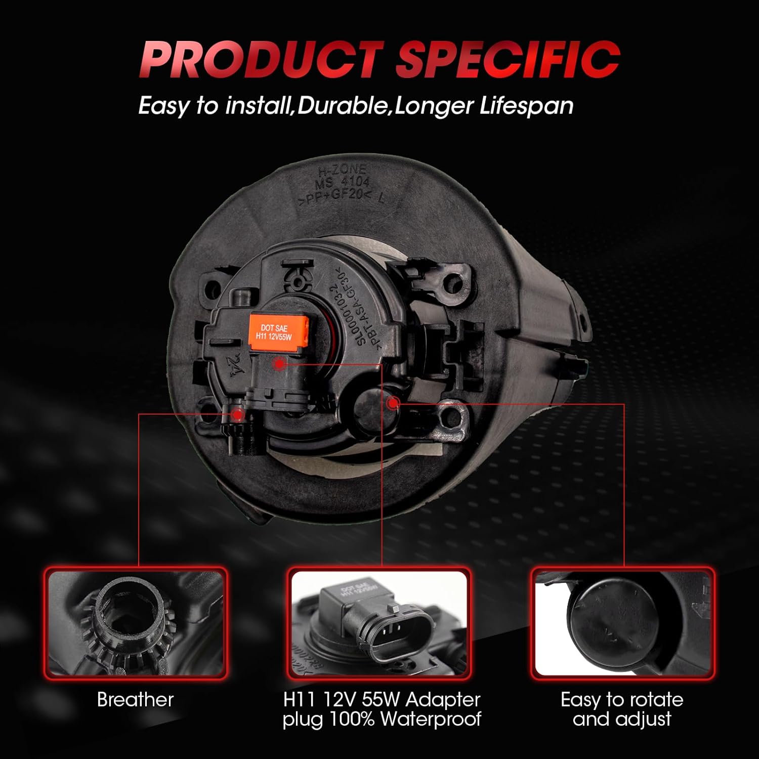 Fog Lights Assembly Compatible With Nissan Frontier(w/Painted Bumper) 2005-2009 /Nissan Pathfinder(w/Painted Bumper) 2005-2012 Included Switch And Wiring Kit(Clear Lens)