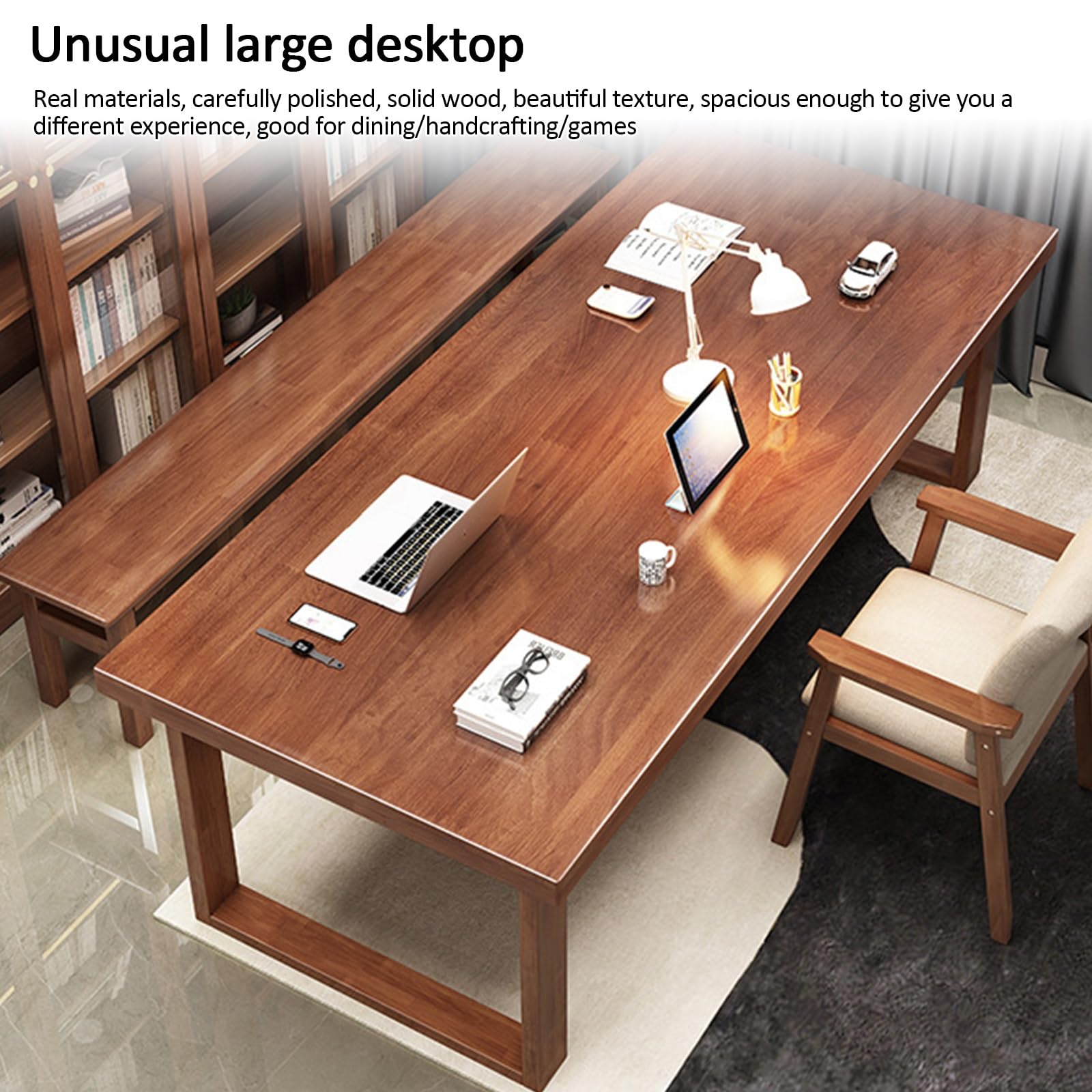 Konferenztisch für Schulungen, Büros und Meetings, großer Konferenztisch aus Massivholz für 4-8 Personen, robuster Seminartisch, braune Ausführung, 180 x 81 x 76 cm (71 x 32 x 30 Zoll) - Pro