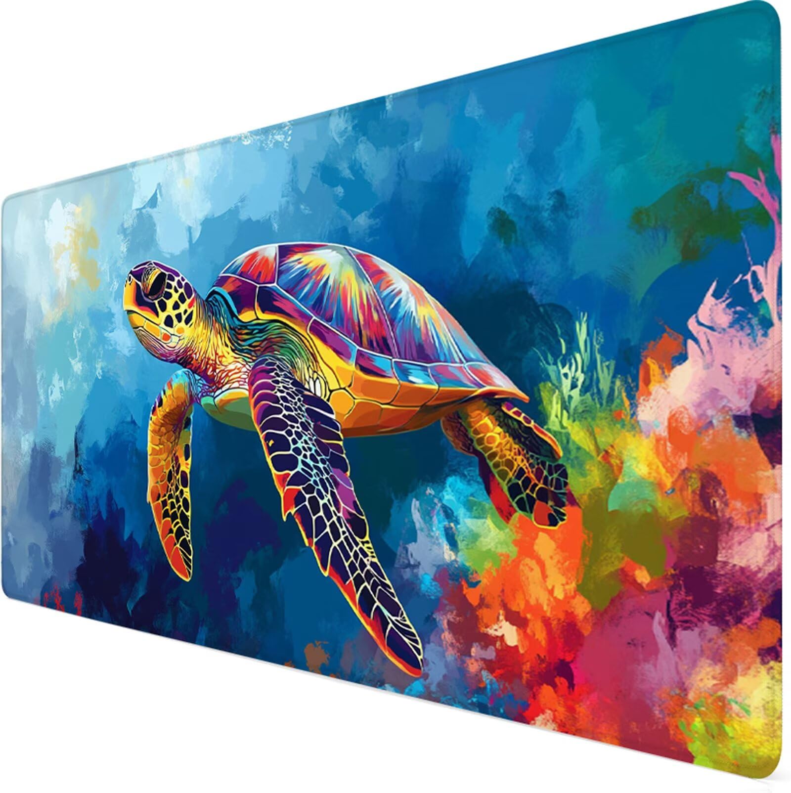 Podkładka pod mysz XXL 1200x600x3mm podkładka pod mysz żółwie podkładka pod mysz kolor poprawia precyzję i szybkość, wodoodporne antypoślizgowe, szyte krawędzie, akcesoria do gier, komputer biurowy
