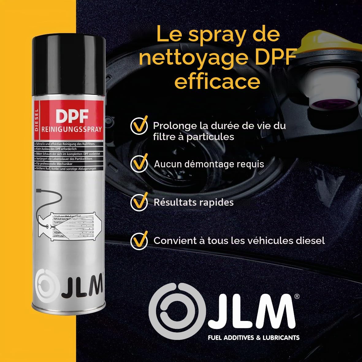 JLM J02220 Spray de nettoyage du filtre à particules (FAP) | 400ml | 0,4L