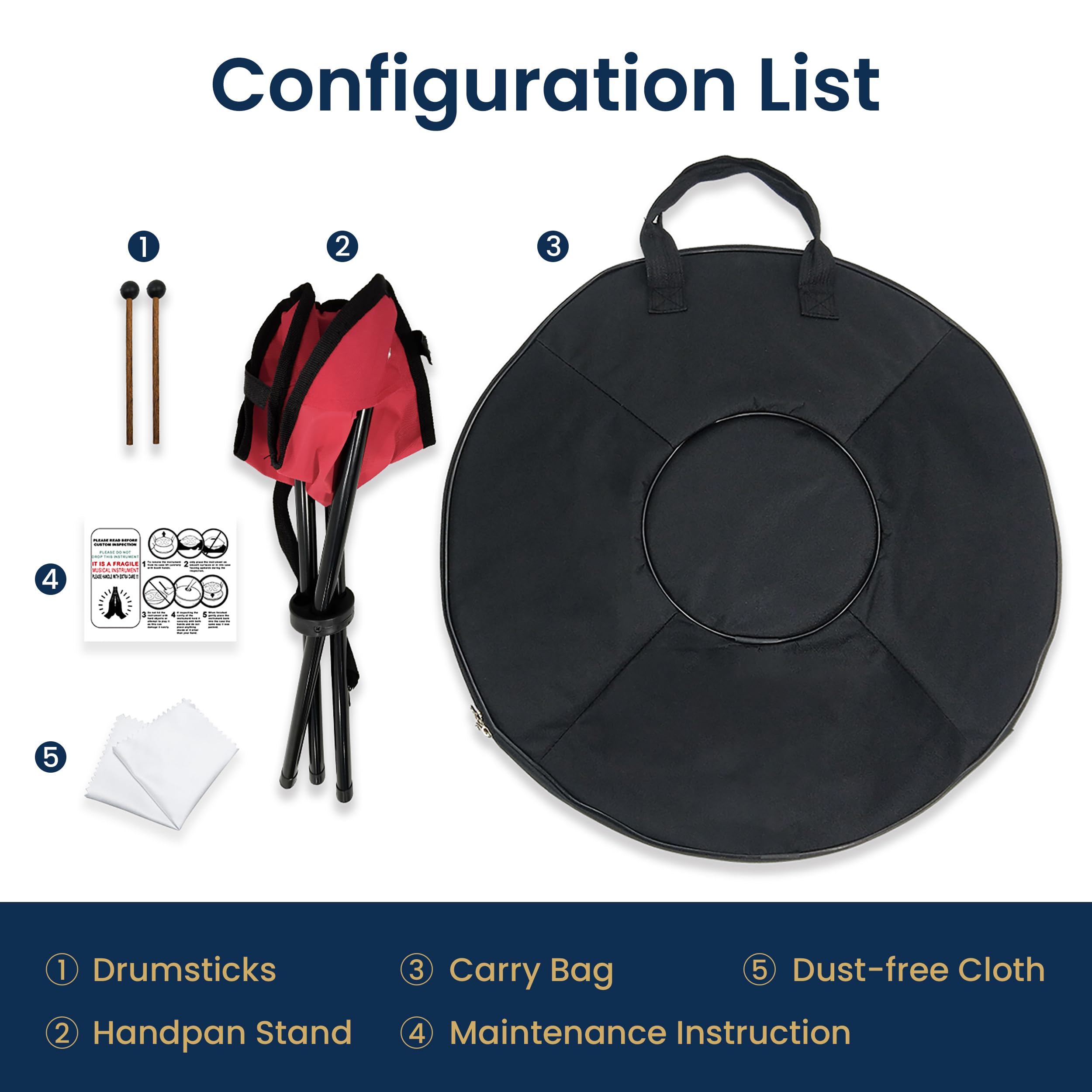 Amazon.com: GLADFRESIT Handpan 22-inch, 9 notes, Palace Blue