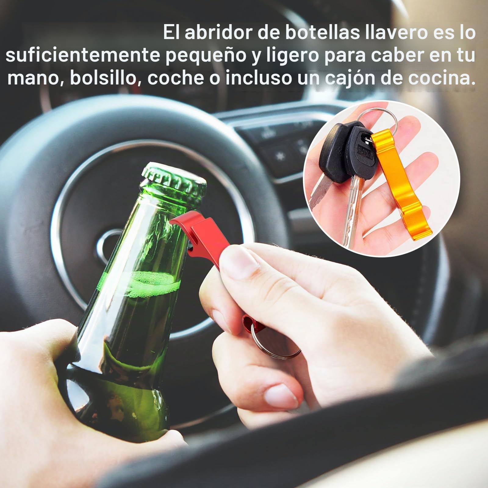 Llaveros abrebotellas de aluminio lote 20 piezas 5 colores