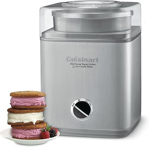 Cuisinart Ice Cream Maker Machine, 2-Quart Ice Cream, Sorbet and