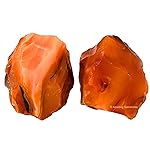 Amazing Gemstone Carnelian Raw Crystals and Healing Stones, Natural Rocks for Tumbling - DIY Raw Stones and Crystals, 2 Pieces