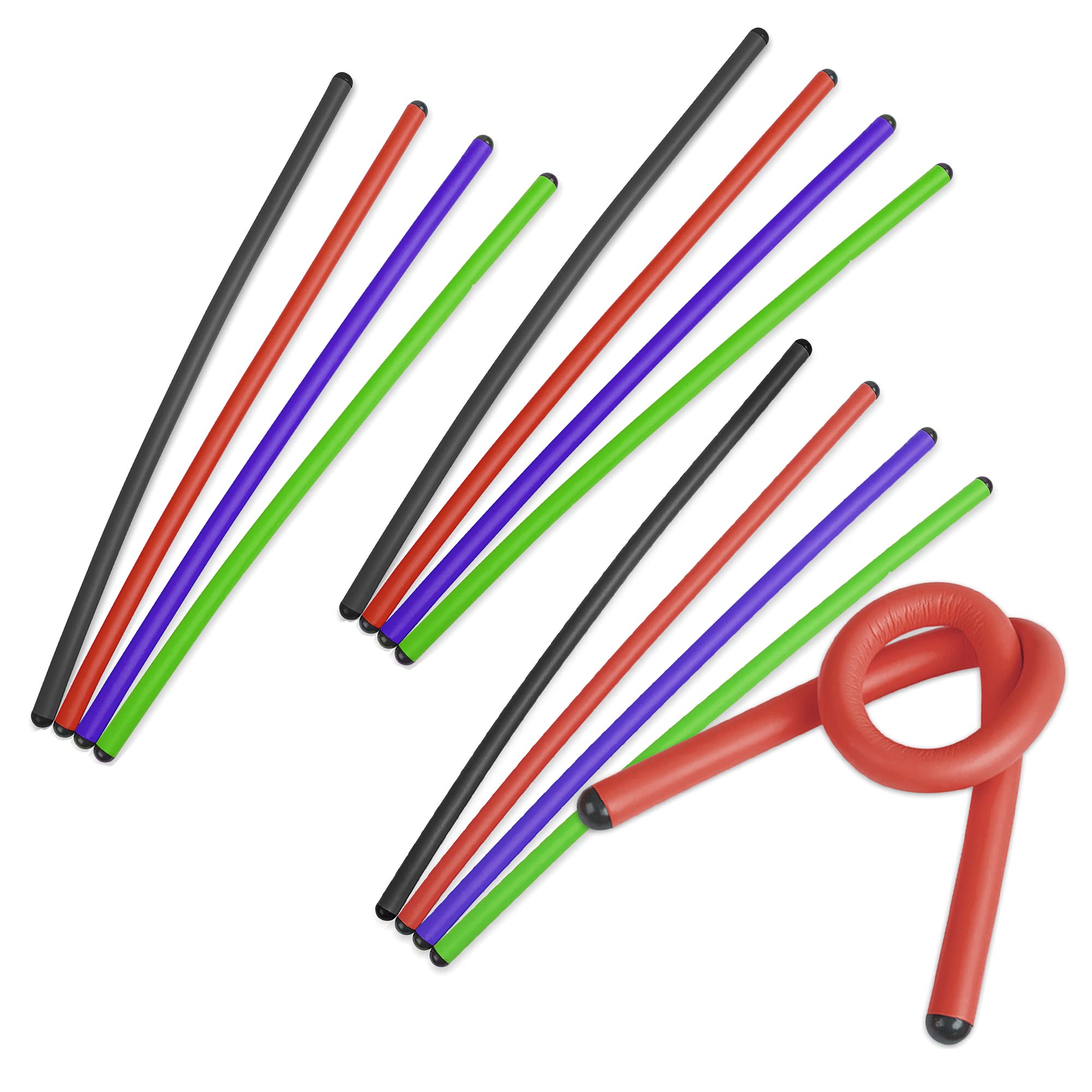 Andalus Twist Rubber Ties, 17-Inch Reusable Twist Ties in Assorted Colors - Holds Up to 110 Pounds (12 Pack)