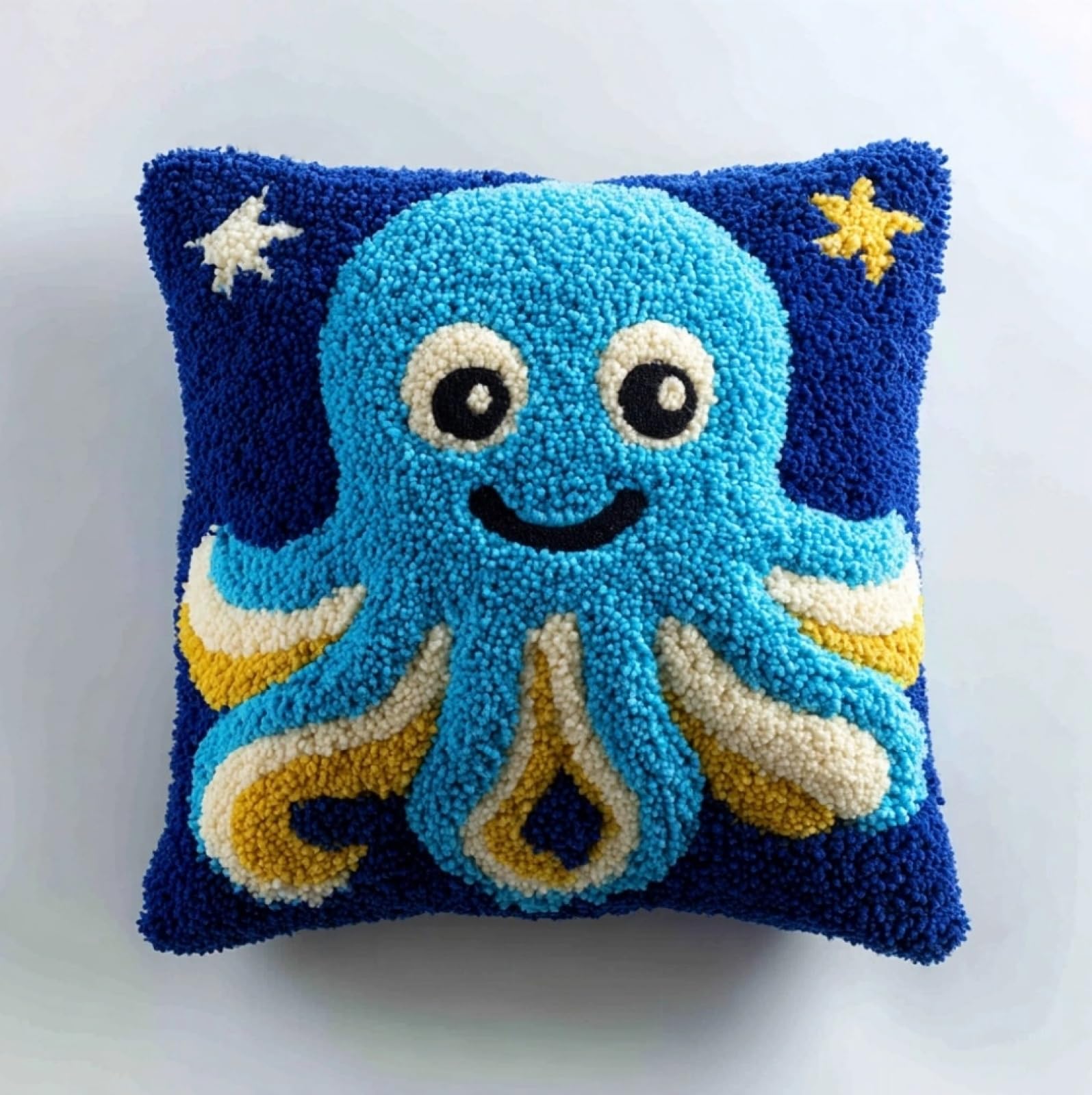 Wallustrioaw Octopus And Stars Latch Hook Cushion Kit 43X43cm,