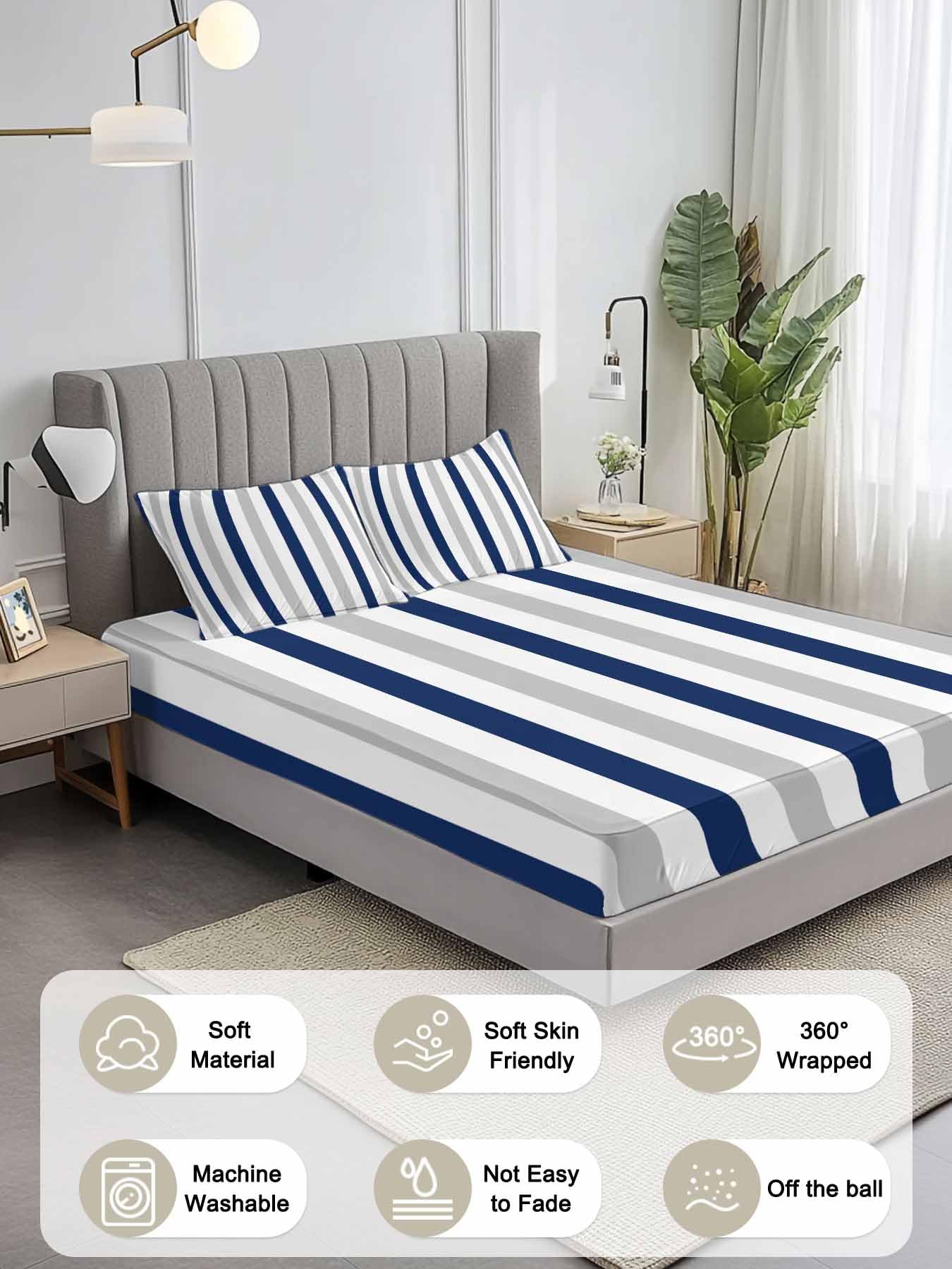 Vandarllin Deep Pocket Sheet Set – 16" Pockets, 360° Elastic Straps, Soft Hotel-Quality Bedding For All Seasons