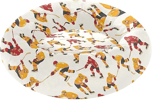 Pet Dog Bed Removable & Washable Fluffy Kitten Beds for Extra Small Size Pets Sleeping S Hockey Players Beige