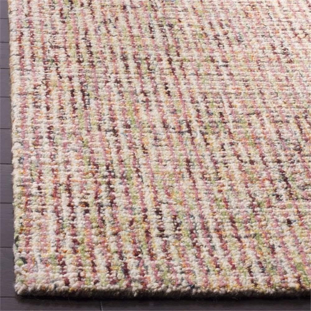Ivory and Grey Abstract Handmade Wool 9' x 12' Area Rug