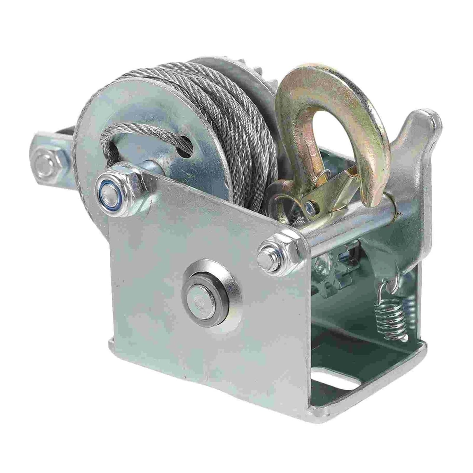 Mshgsku Manual Hand Winch With Wire Rope, Heavy-Duty Portable Hoist For Towing And Lifting