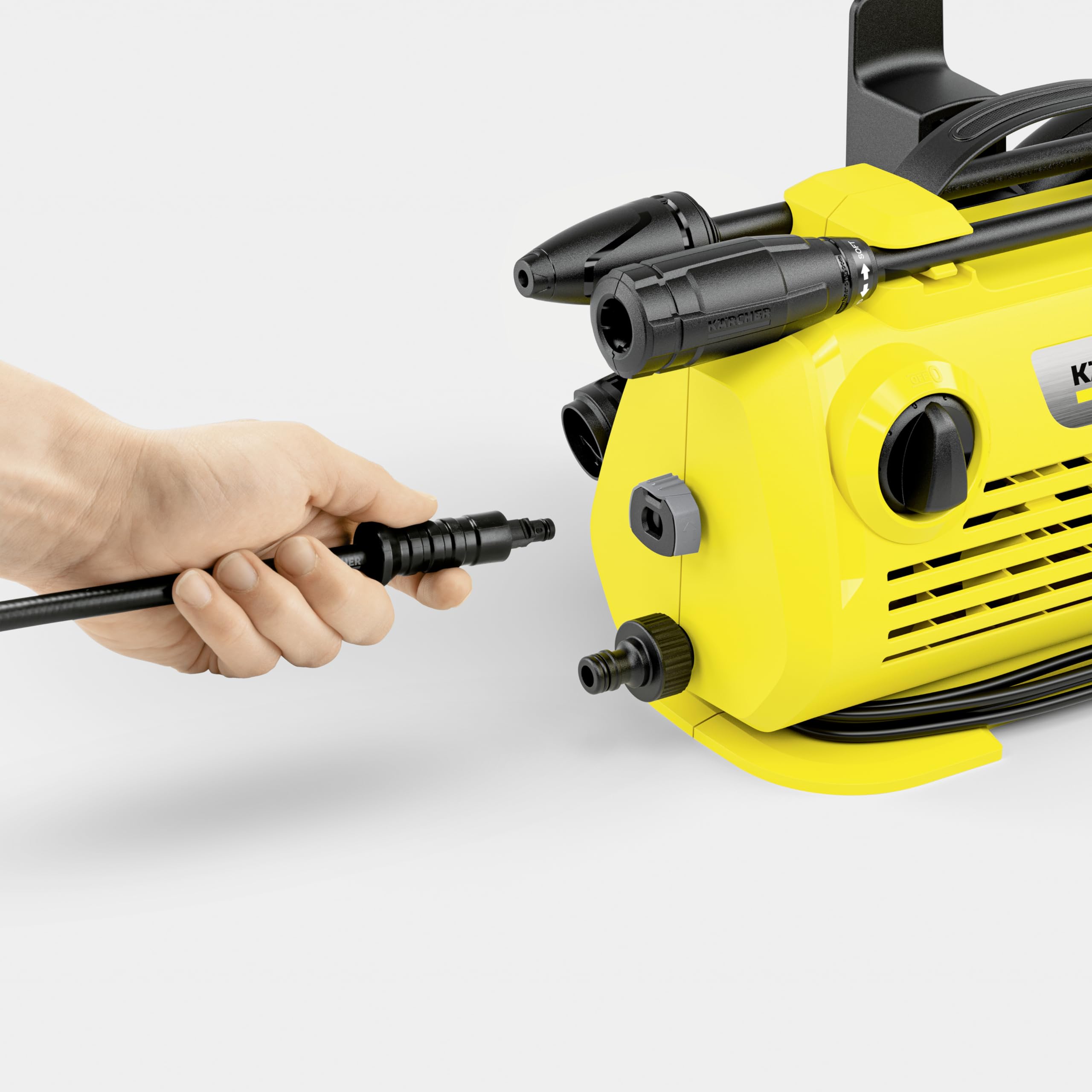 Kärcher K 2 Premium Horizontal Home - Idropulitrice ad Alta Pressione, 1400W, 110 bar, Idropulitrice Elettrica Acqua Fredda Compatta, Giallo/Nero