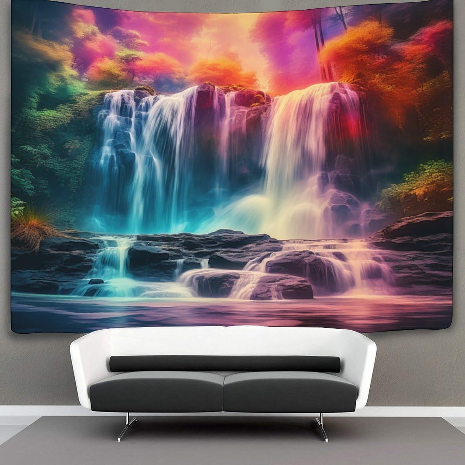DHBANEIOK 3D Waterfall Printed Wall Blanket Home Decoration Bedding Poster Wall Art Tapestry Tapestry Wall Hanging Soft Polyester for Living Room Bedroom Dorm Deco 70cmx100cm
