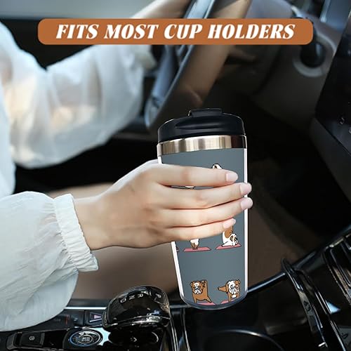 Miniatura 4 de Ideas English Bulldog - Taza de café de viaje para amantes de las mascotas, regalo para hermana amiga, cumpleaños, 13 onzas con tapa abatible,