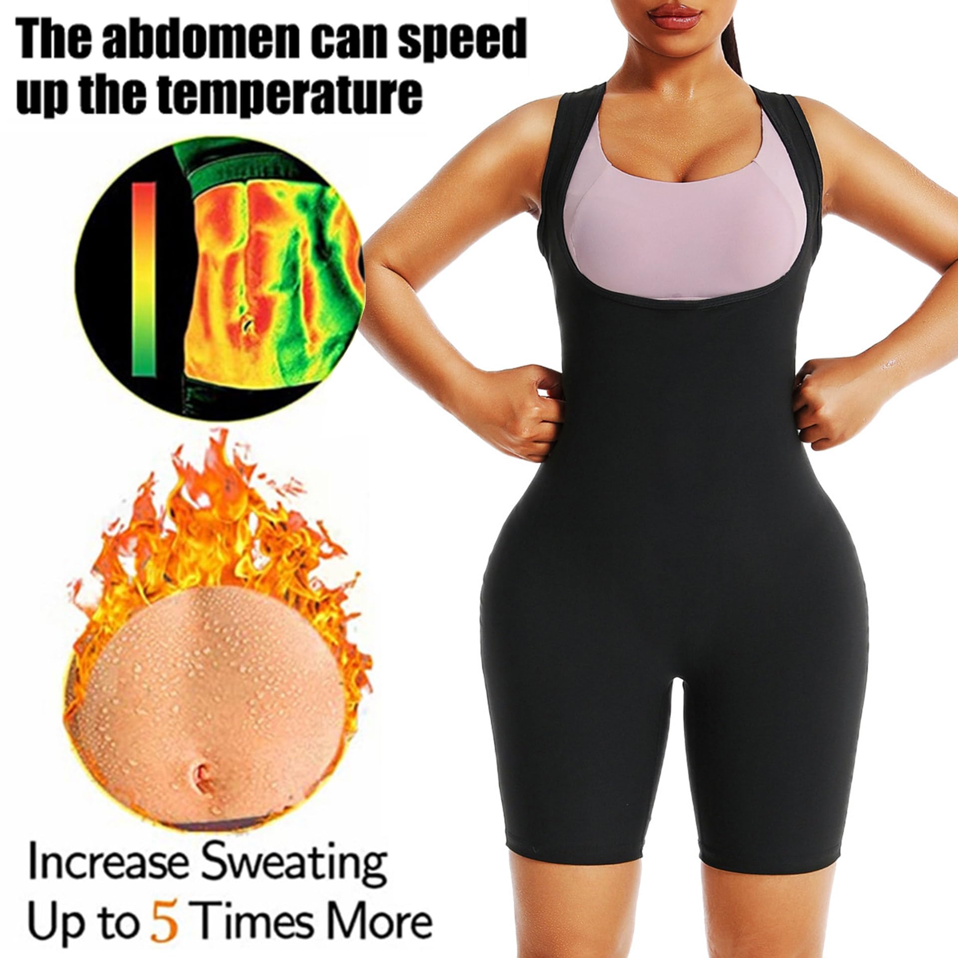 Tute Dimagranti Donna, Fitness Sudorazione Body Shaper, Tuta per Sudare, Tuta Sauna Dimagrante Donna Effetto Sauna per Palestra Esercizio Cardio Jogging Running