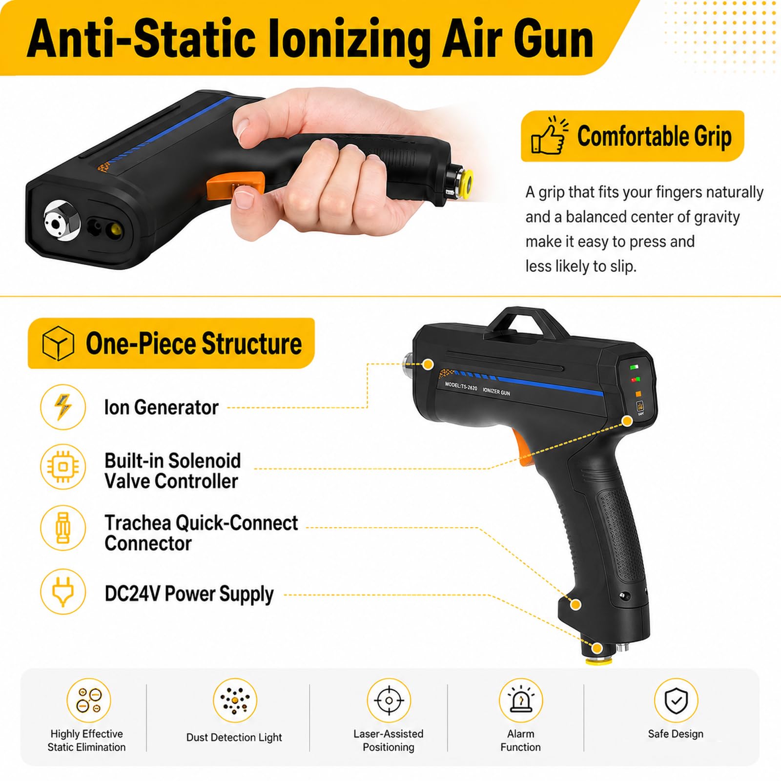 Antystatyczny Pistolet Pneumatyczny, Eliminator Ładunków Elektrostatycznych