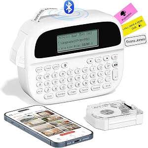 Phomemo Label Maker M950-Bluetooth Rechargeable Label Maker Machine with Tape,QWERTY Keyboard Labeler,Handheld Label Printer,Replace Typewriter,12mm,for School Home Office Organization(Type-C Charger)