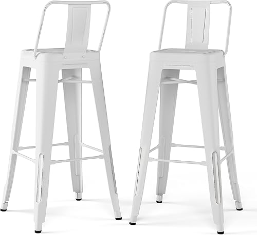 Miniatura 131 de SIMPLIHOME Rayne - Taburetes de encimera (juego de 2) – asientos de cocina de metal de 24 pulgadas de altura de asiento en blanco, asientos