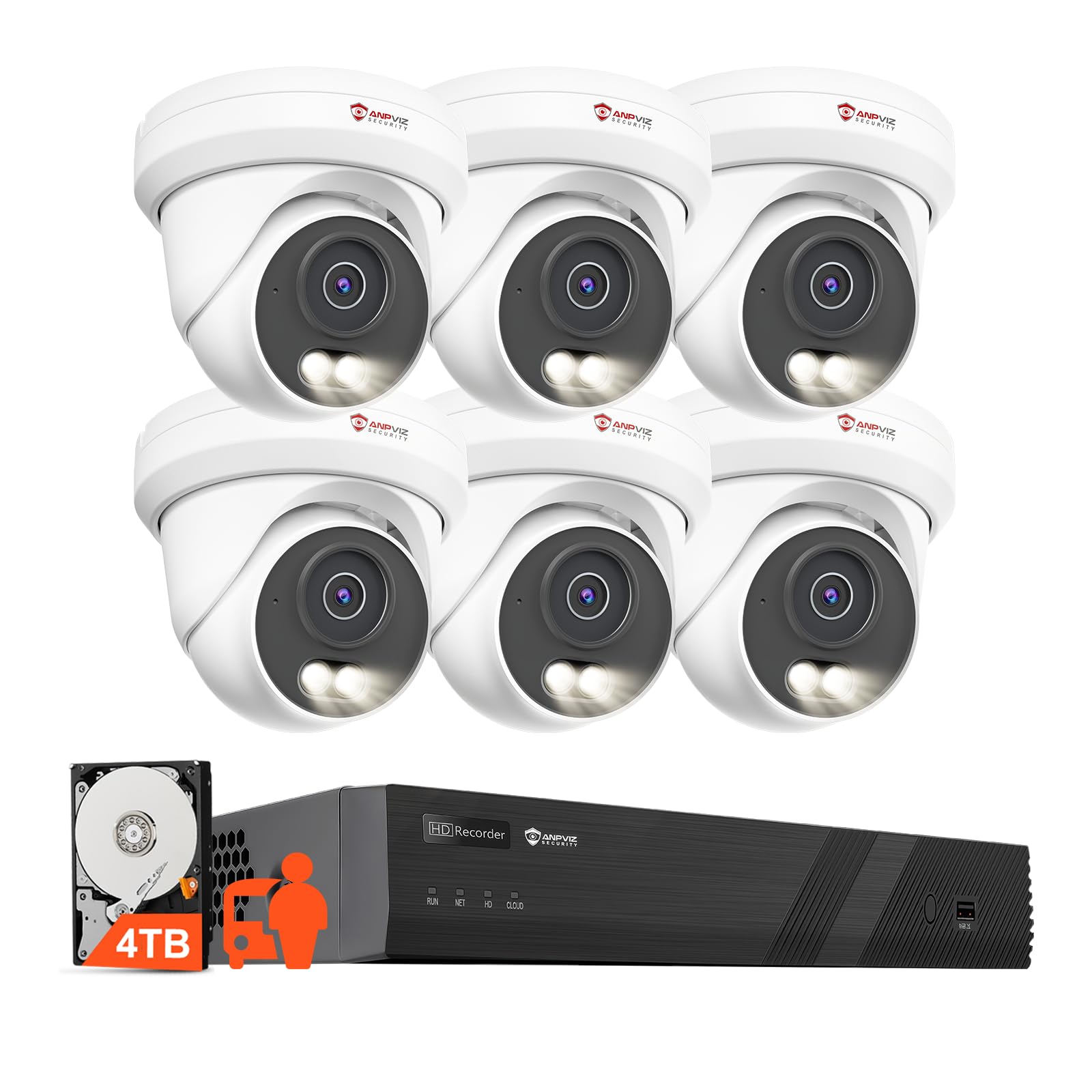 Amazon.com : Anpviz 8CH 4K PoE Security Camera System, 6pcs 8MP