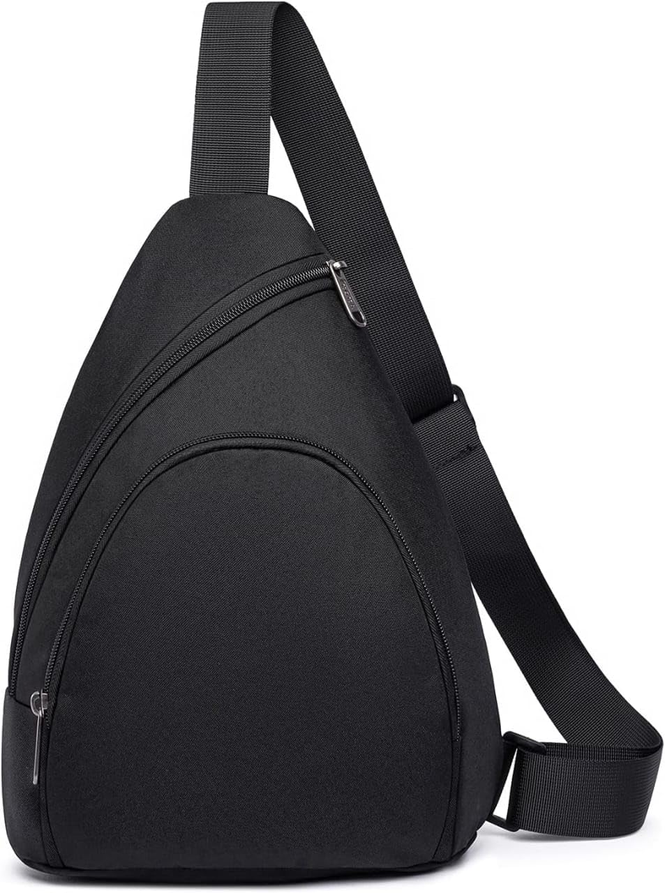 Unisex Zoon Sling Bag Crossbody Sling Backpack Hiking Daypack, Vertical Stripe Sling Bag With Front Raised Pocket Travel One Shoulder Chest Bag, Black-image-1