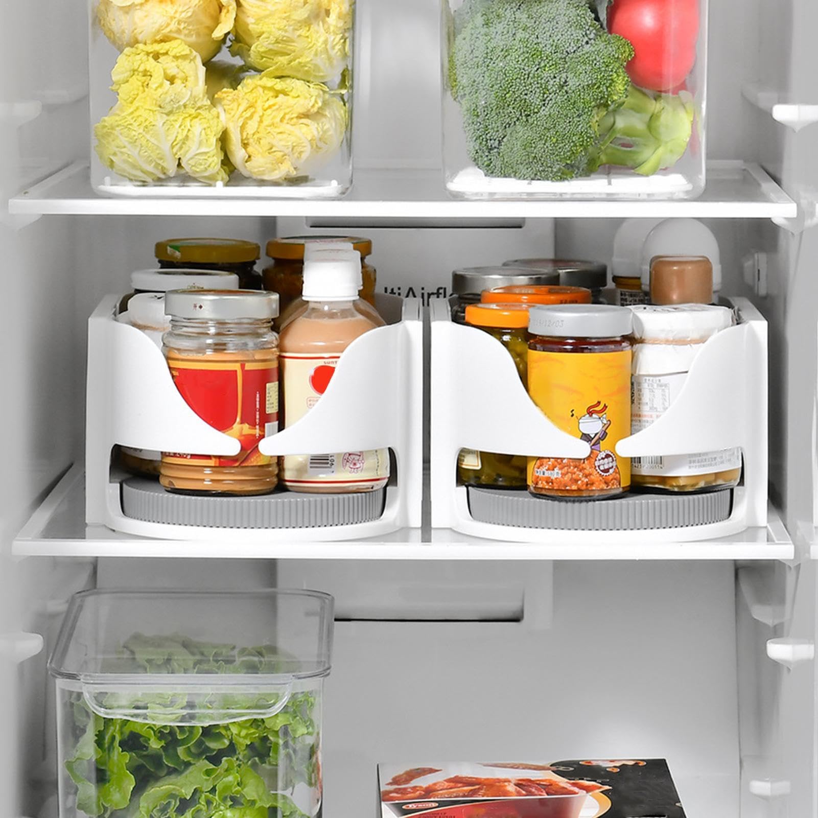 Étagère à épices rotative – Organiseur d'armoire de cuisine, boîte de rangement à épices | Étiquettes effaçables, étagère à épices coulissante robuste pour épices, organisateur carrousel carré