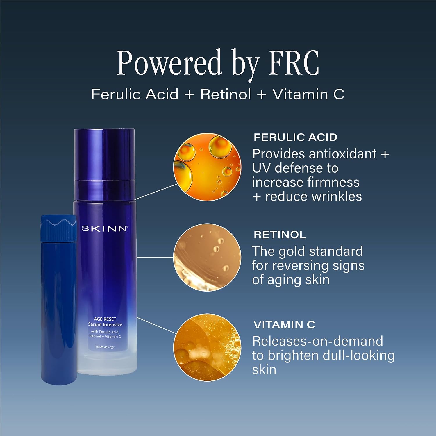 SKINN Deep Wrinkle Face Serum Refill Pack, Intensive Age Reset Serum for Face - Hydrating & Brightening Anti Aging Facial Skin Care Products, Fine Lines & Wrinkles - Collagen, Vitamin C, Retinol & NAD