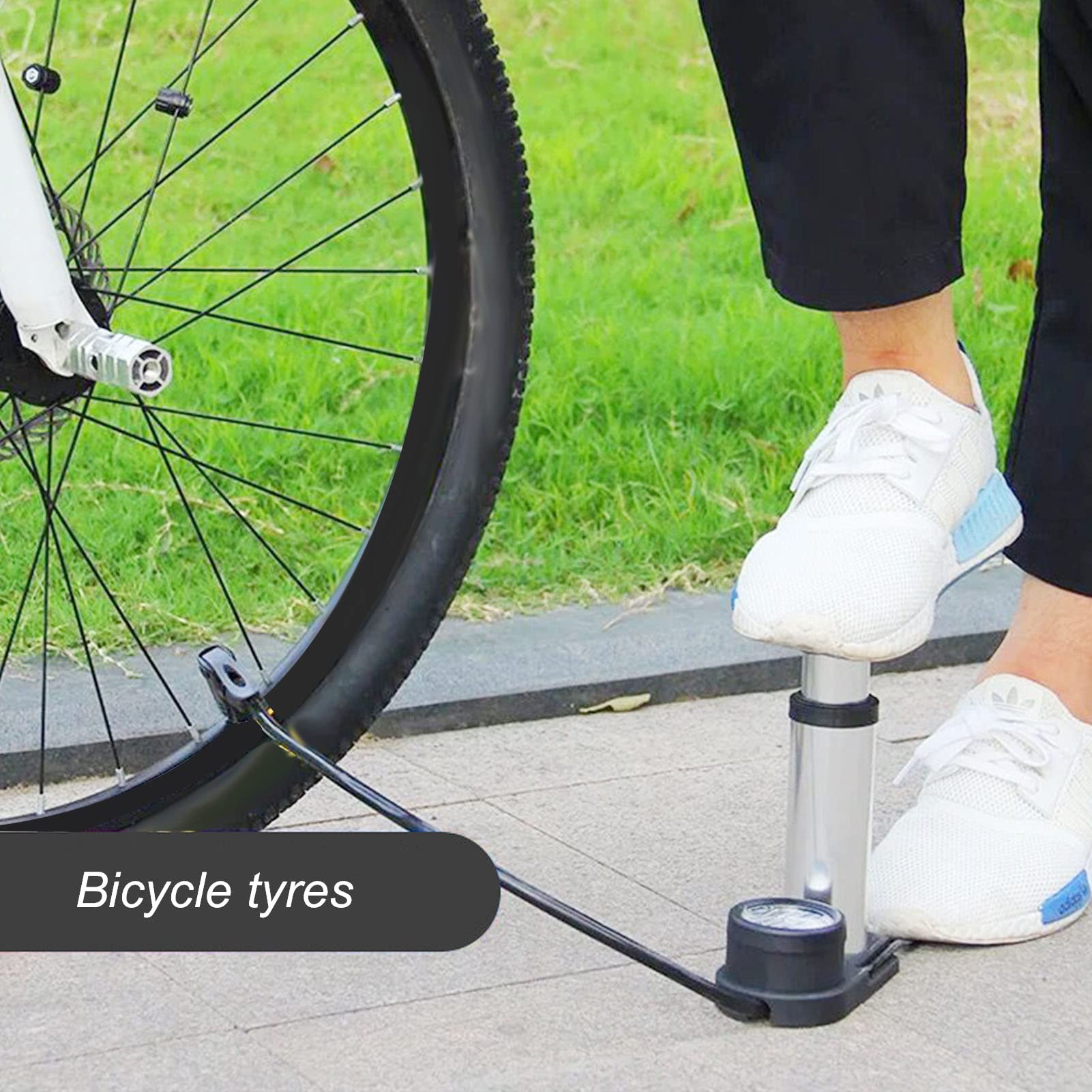 Pompa a Pedale Portatile ad Alta Pressione in Lega di Alluminio Mini Pompa a Pedale per Bicicletta Giocattolo Gonfiabile da Basket