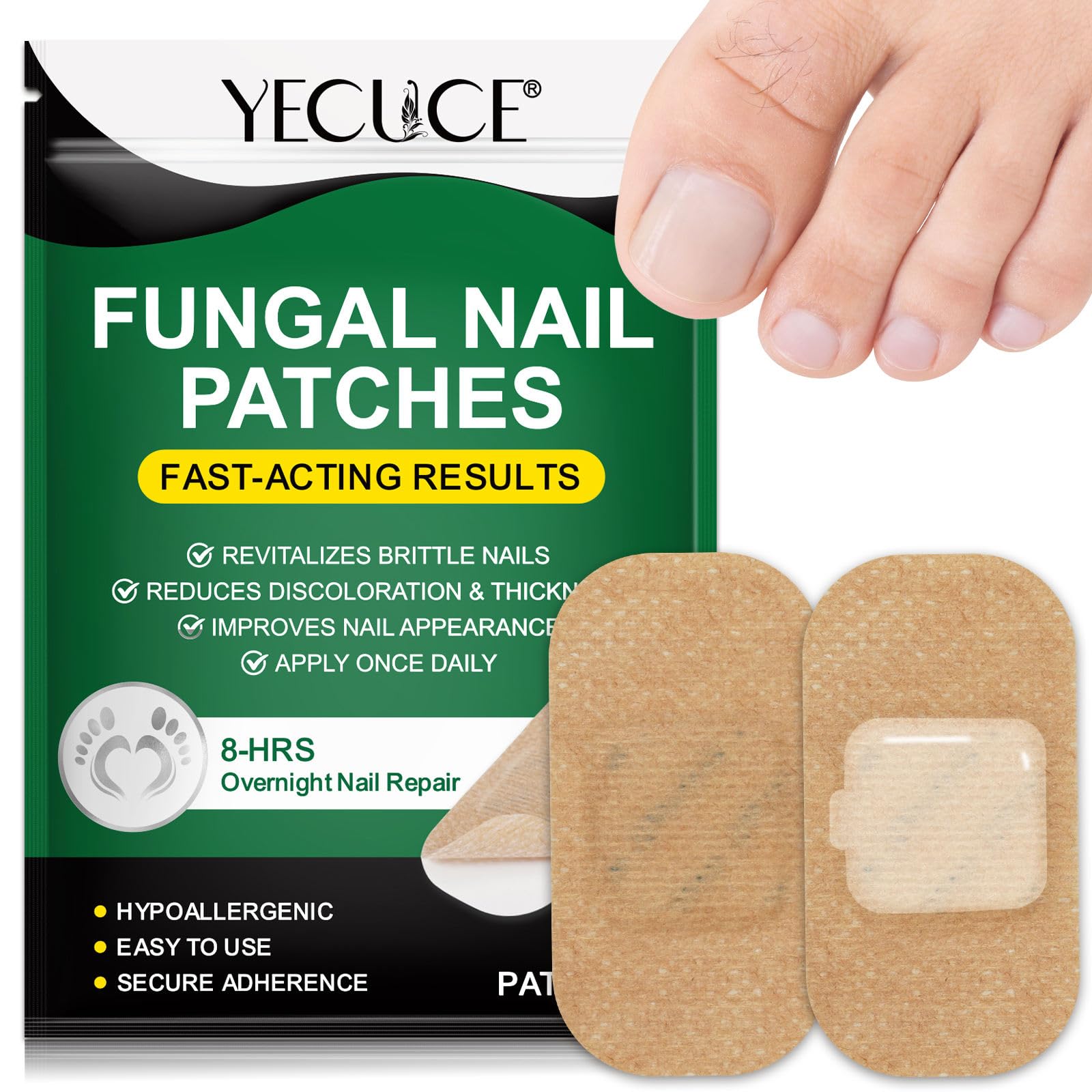Patcheal® Over-Night Renewal Nail Treatment Patches Hydrogel Nail Care Fast Effective Nail Repair Patches 32 pcs