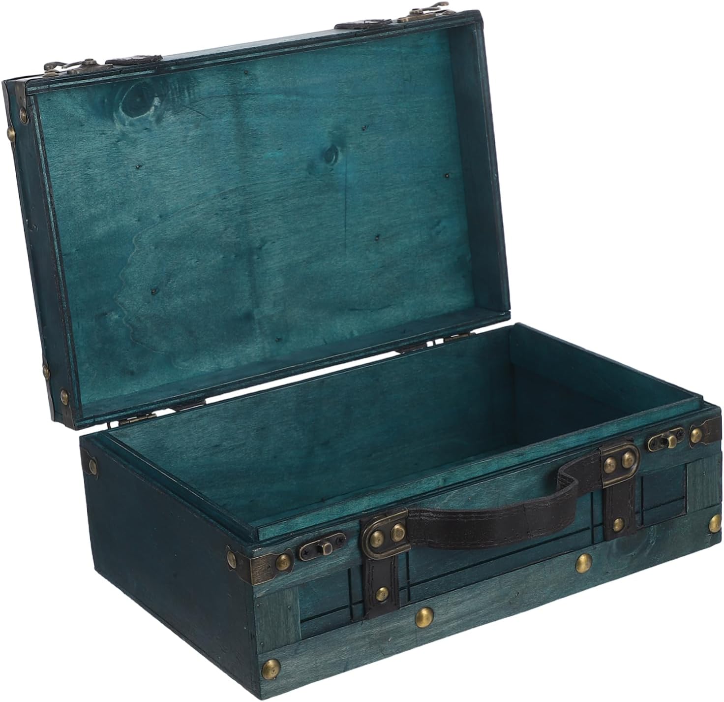 VANZACK Retro Wooden Keepsake Box Vintage Trinket Storage Chest for Jewelry and Documents Lightweight Decorative Container for Home Decor and Photography Props