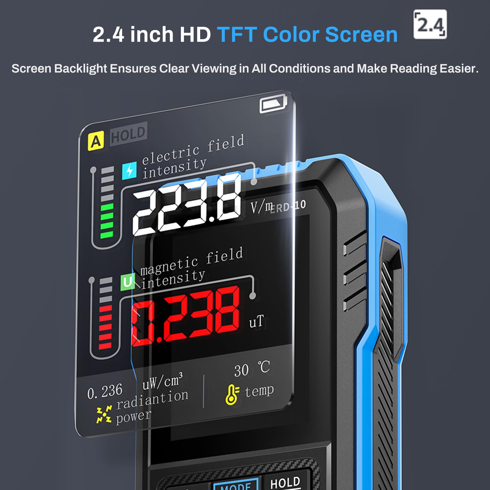 3-in-1 EMF-Messgeräte Strahlungsdetektor EF MF RF Handgehaltener Digitaler Elektromagnetische Felder Detektor LCD