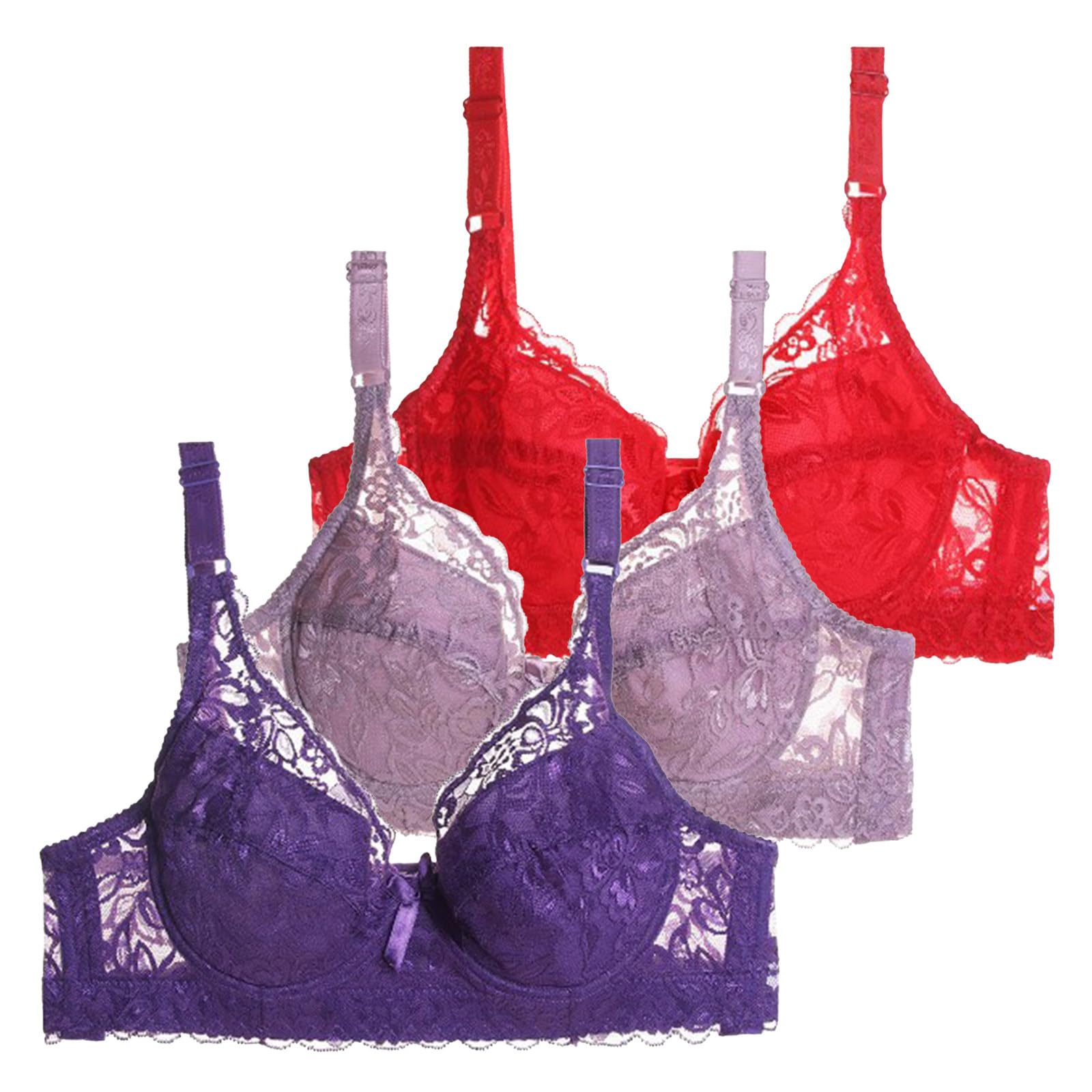Pack de 3 sujetadores cómodos para mujer con efecto push-up y soporte diario 3