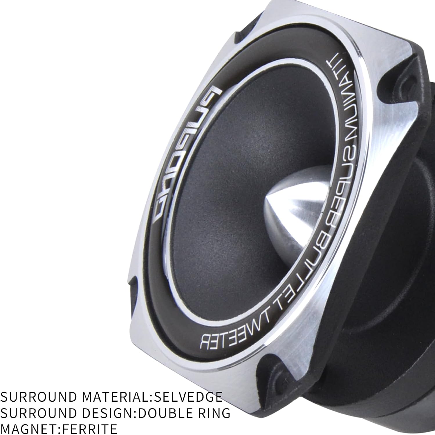 4 inch Car Tweeter, 300 Watt Max, 4 Ohm Ferrite Tweeter for Car Audio, Aluminium Frame and Diaphragm, Bullet Tweeters(2 Pack)