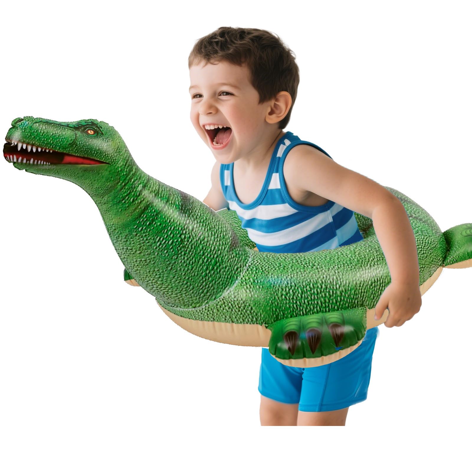 HOHQB Lifelike Inflatable Dinosaur Pool Floats Kids, Swimming Pool Ring ，Kids Pool Toys for Toddlers Ages 3-12 Boys Girls