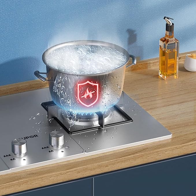 Estufa de Gas a Gas 72CM Acero Inoxidable y Vidrio Templado 4.2KW miniatura 2