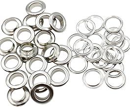 KUKU Koubou Double-Sided Eyelets, Grommets, Set of 50 (Silver, Inner Diameter: 0.5 inches (12 mm)