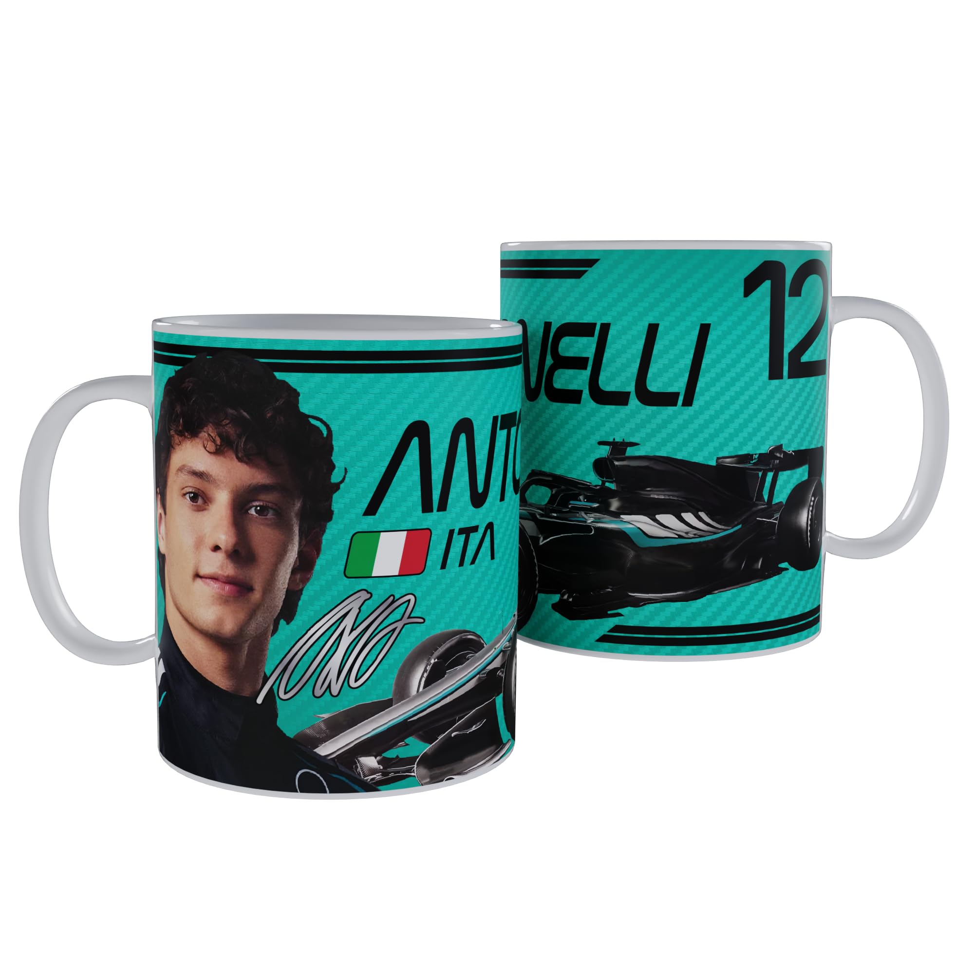 Partisan Antonelli Mug F1 Inspired Racing Fan Gift 11oz Ceramic Mug 2026 (Aqua)