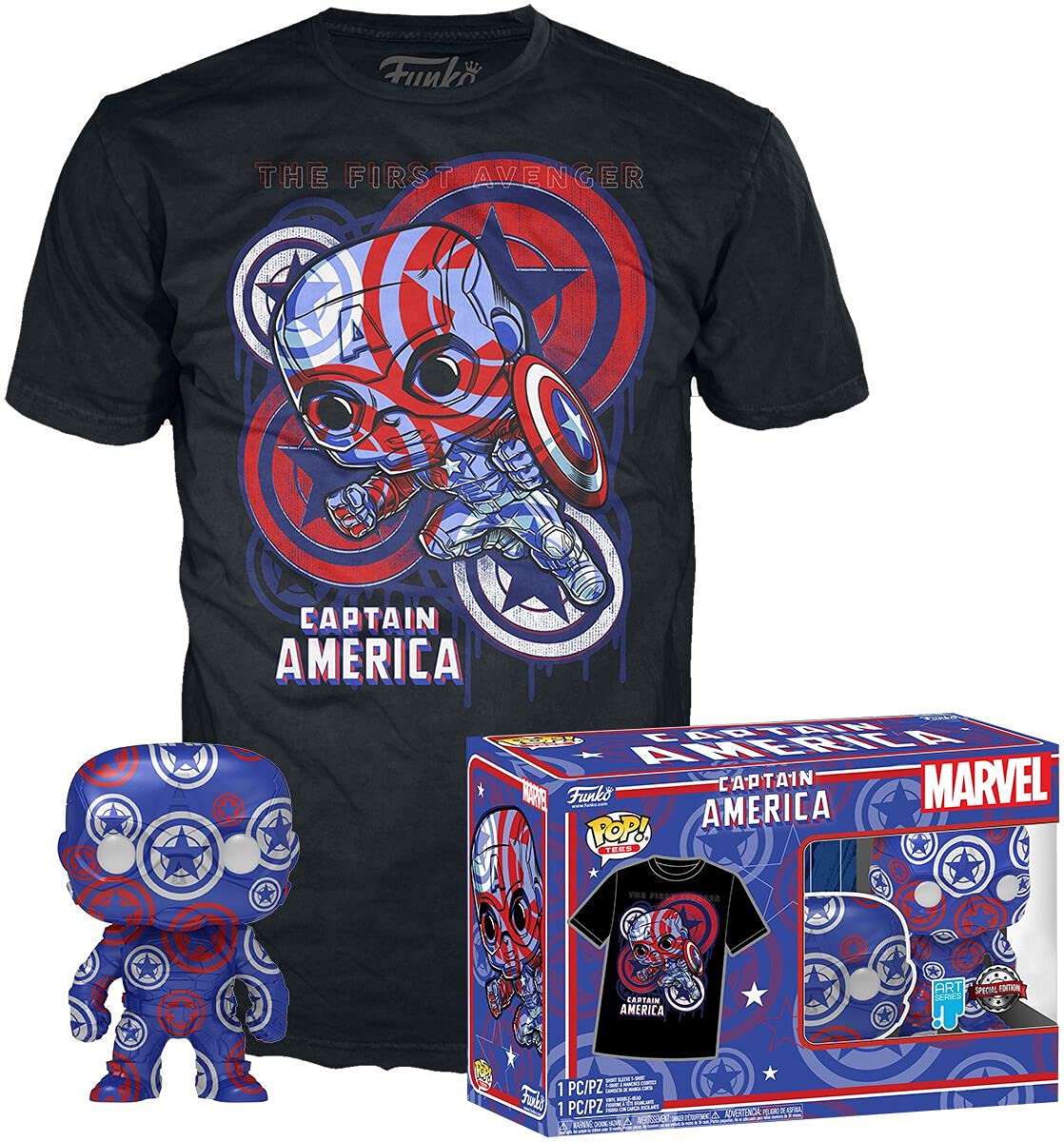 Marvel Patriotic Age (Art Series) - Pop! & Tee Men's Funko Pop! Standard M