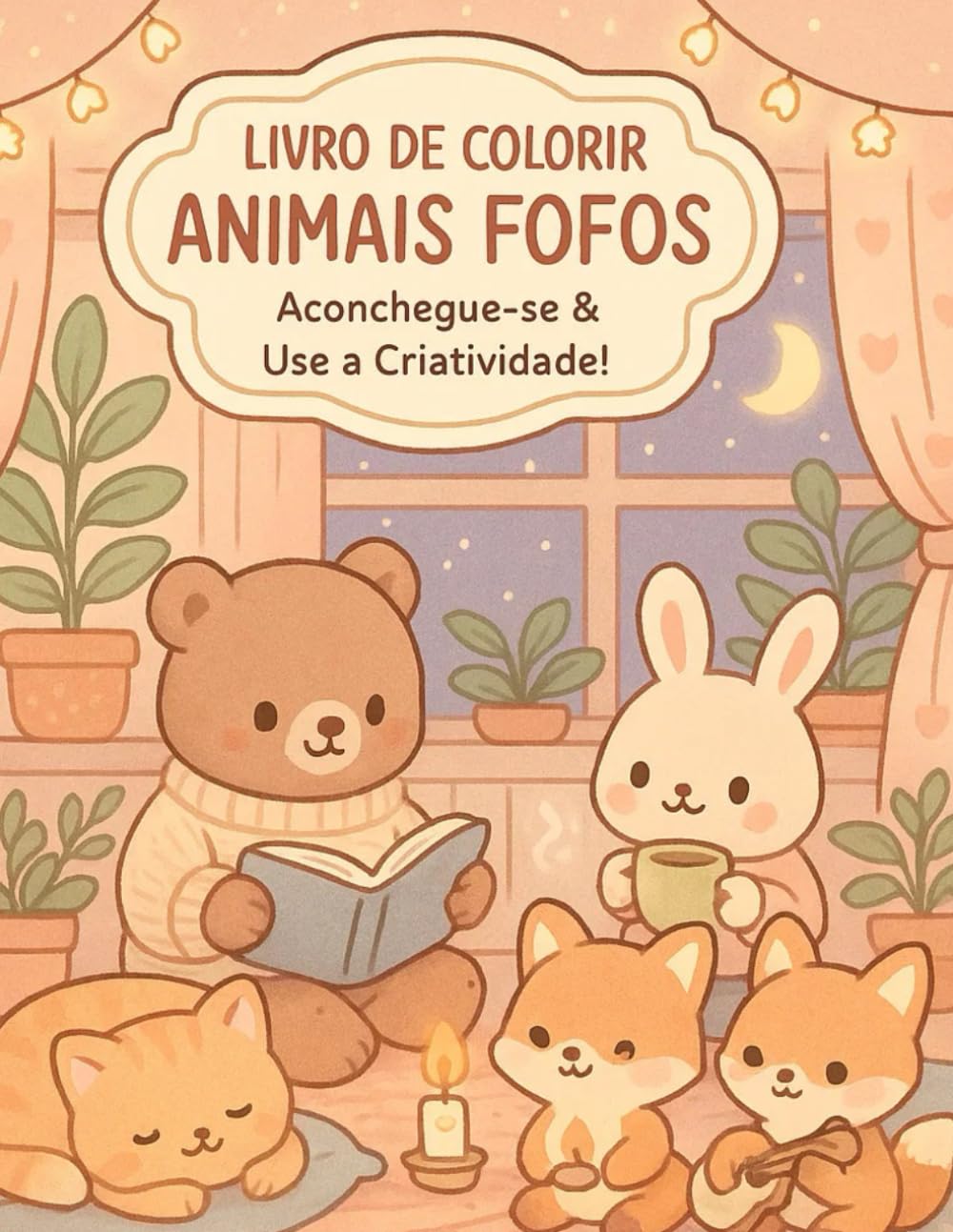 Livro de Colorir Animais Fofos e Aconchegantes